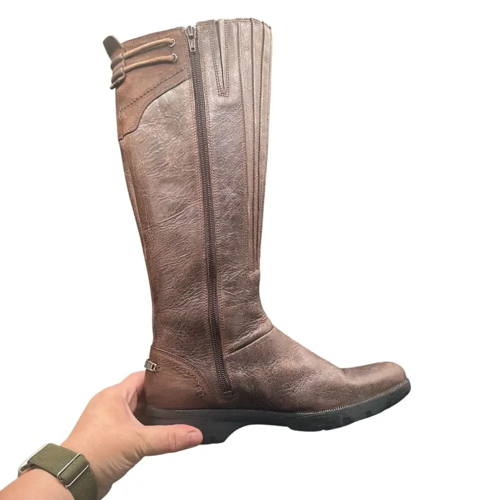 Merrell Vera Peak Espresso Leather Riding Boots Women’s 7 Brown Tall Zip